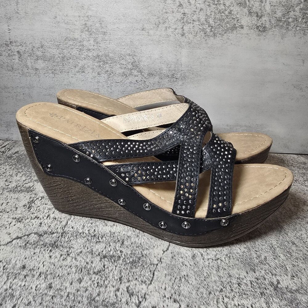 Patrizia by Spring Step ARISTOCRAT Studded Red Wedge Slide Sandals ~ EUR 40 US 9